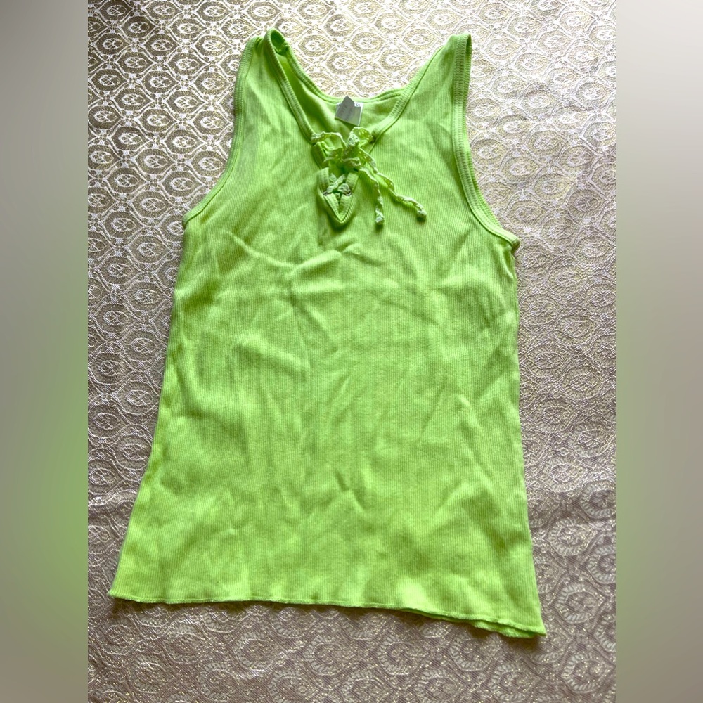 Tank top for girl size M color green
